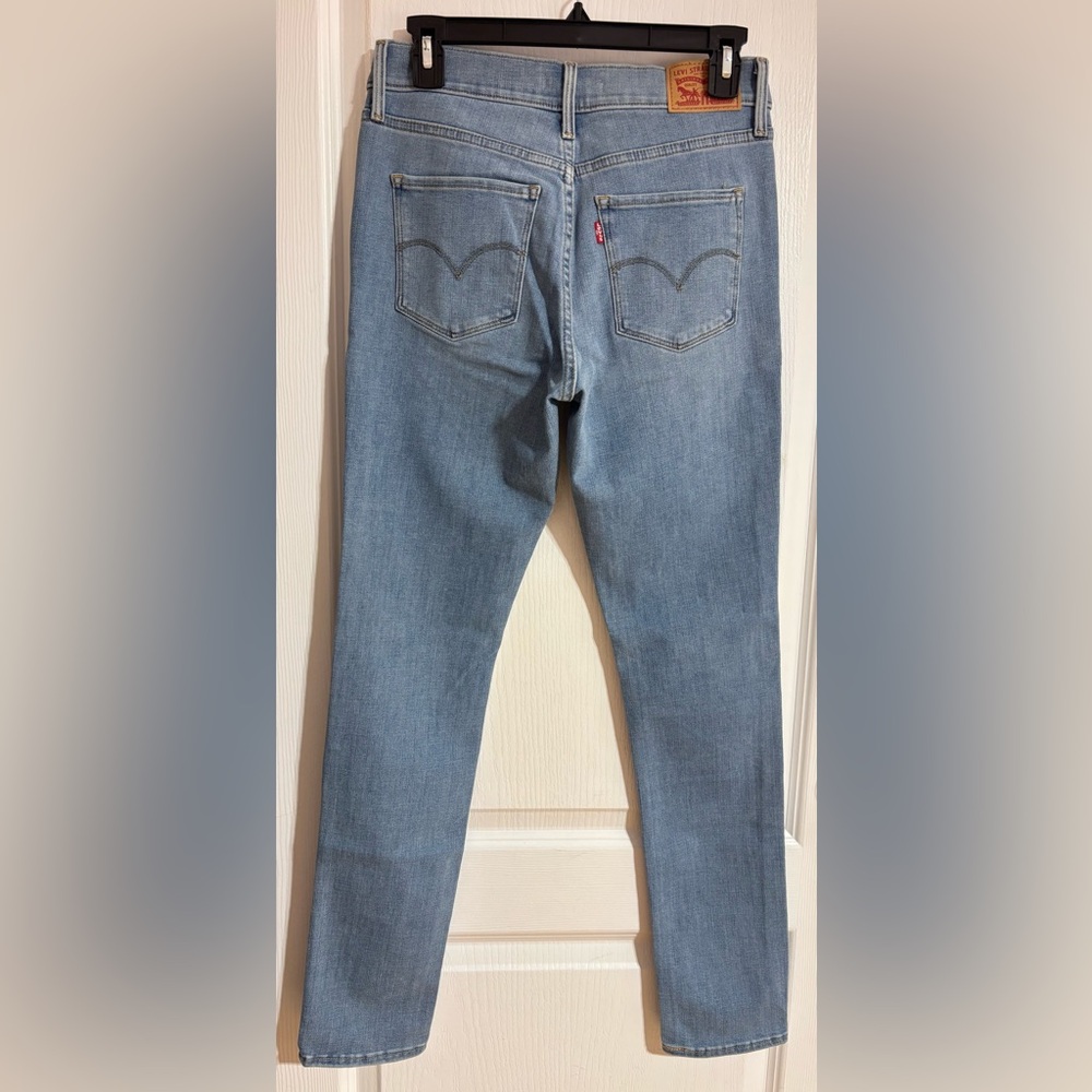 Levi’s Shaping Skinny Cotton Mid Rise Blue Denim Jeans Size 28 - Picture 9 of 15